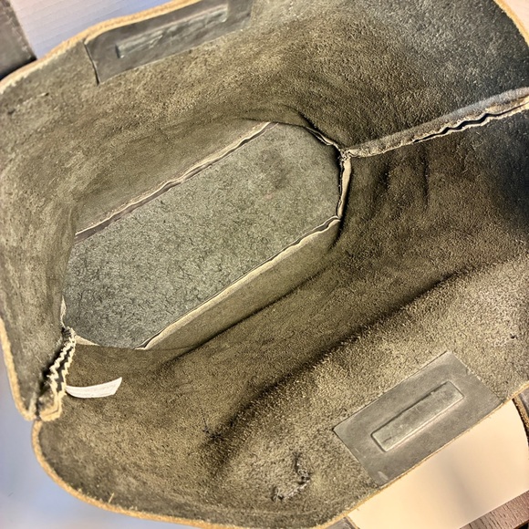 Thick leather American Apparel handbag in black with magnetic top closure - Picture 13 of 14